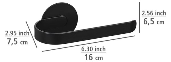 Suport pentru hârtie igienică negru mat autoadeziv din metal Bivio – Wenko