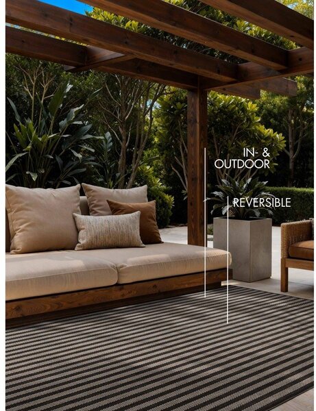 Covor pentru exterior și interior negru/crem 120x170 cm Haringey Linley – Ted Baker