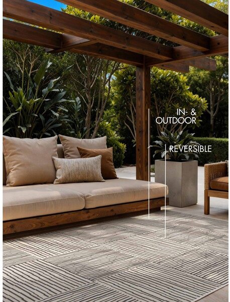 Covor pentru exterior și interior negru/crem 120x170 cm Haringey Nightingale – Ted Baker