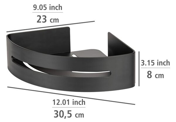 Raft pentru baie negru mat de colț autoadeziv din metal Bivio – Wenko