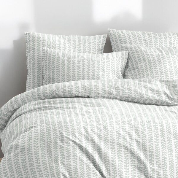 Goldea lenjerie de pat 100% bumbac - frunze scandinave 140 x 200 și 50 x 70 cm