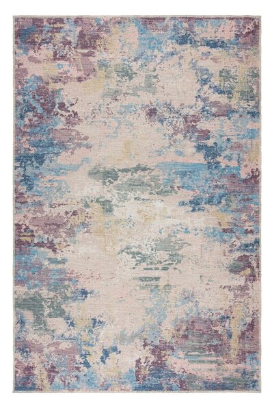 Covor albastru/mov lavabil din amestec de fibre reciclate 80x150 cm Reid – Flair Rugs