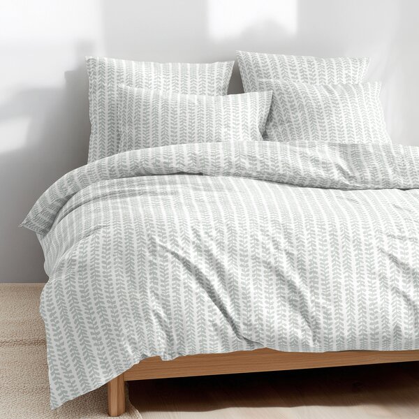 Goldea lenjerie de pat 100% bumbac - frunze scandinave 140 x 200 și 50 x 70 cm