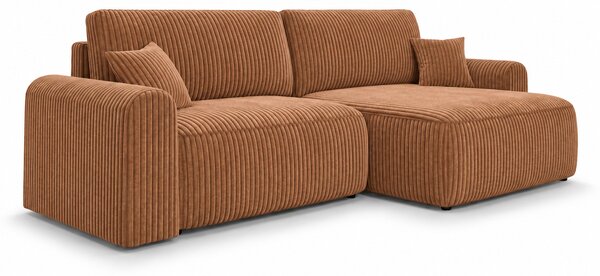 Set de canapea extensibila reversibila in forma de L NORDEN TILIA 250x140 cm, teracota