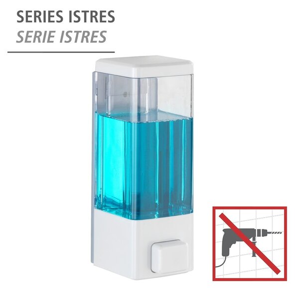 Dozator de săpun lichid alb de montat pe perete din plastic 320 ml Istres – Wenko