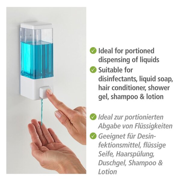 Dozator de săpun lichid alb de montat pe perete din plastic 320 ml Istres – Wenko