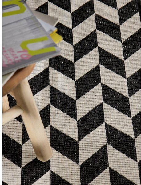 Covor tip traversă pentru interior și exterior negru/crem 80x200 cm Haringey Terrick – Ted Baker