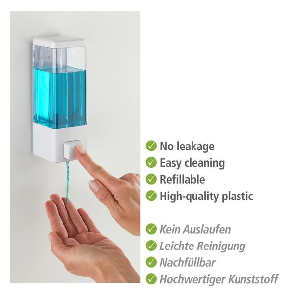 Dozator de săpun lichid alb de montat pe perete din plastic 320 ml Istres – Wenko