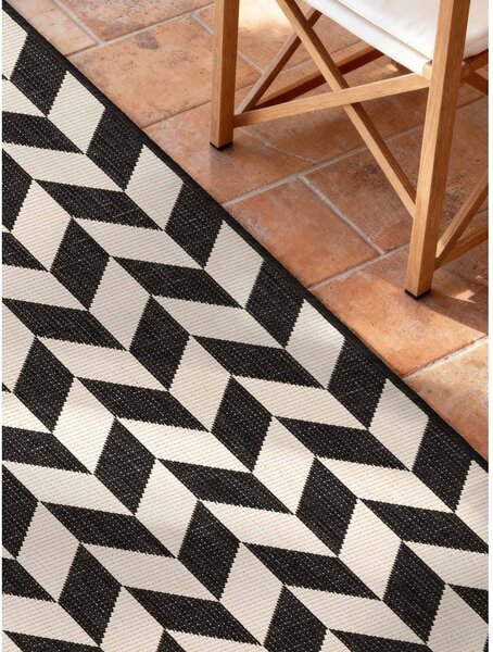 Covor tip traversă pentru interior și exterior negru/crem 80x200 cm Haringey Terrick – Ted Baker
