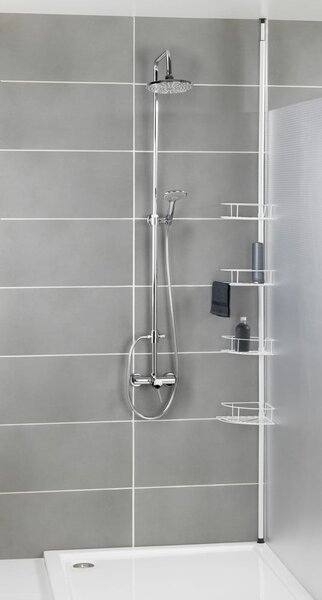 Raft pentru baie alb de colț telescopic din oțel inoxidabil Dolcedo – Wenko