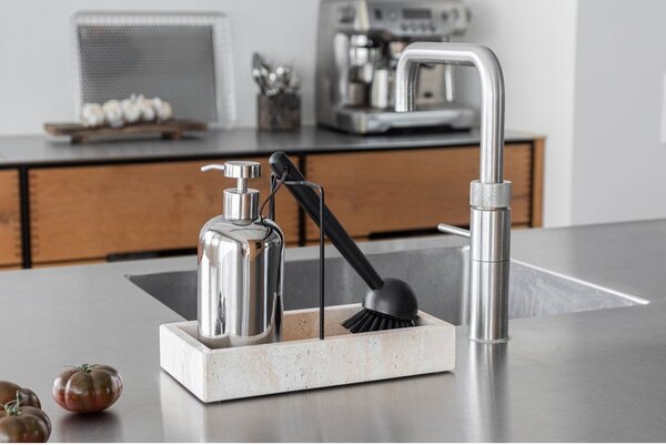 Dozator de săpun lichid argintiu din ceramică 200 ml Lotus – Mette Ditmer Denmark