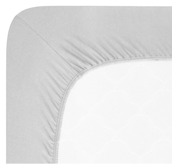 Cearceaf gri deschis din jerseu cu elastic 200x220 cm Boxspring – Andrea Simone