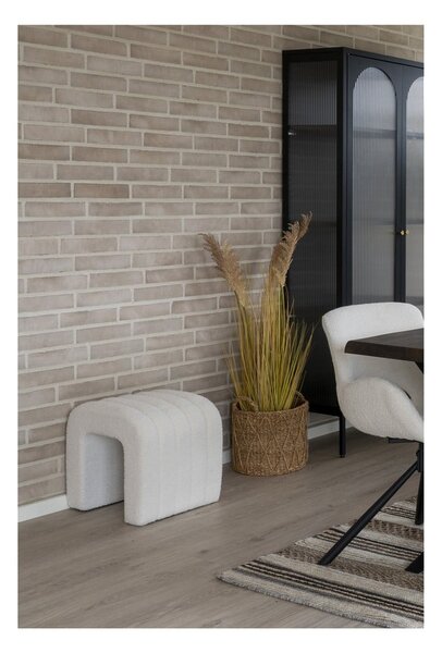Taburet alb cu tapițerie din țesătură bouclé Colma – House Nordic