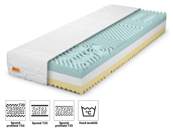 Saltea înaltă din spumă Komfort Premium 80x200x25 - husă Exclusive