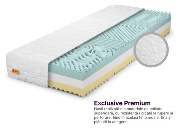 Saltea înaltă din spumă Komfort Premium 80x200x25 - husă Exclusive