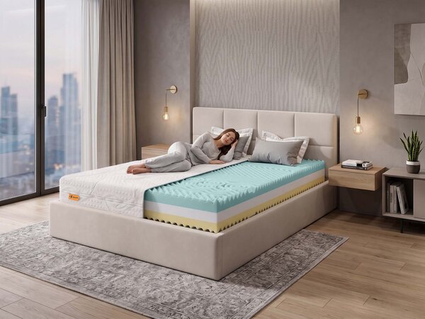 Saltea înaltă din spumă Komfort Premium 80x200x25 - husă Exclusive