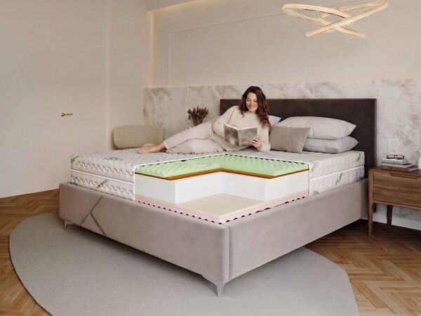 Saltea de cocos Sandra 90x200 Husă: Premium Jersey 3D