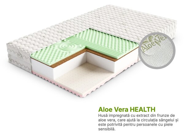 Saltea de cocos Sandra 90x200 Husă: Premium Jersey 3D