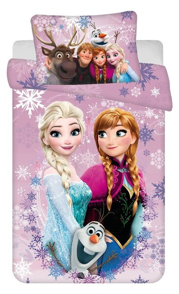 Lenjerie de pat pentru copii din bumbac pentru pătuț 100x135 cm Frozen "Purple" – Jerry Fabrics