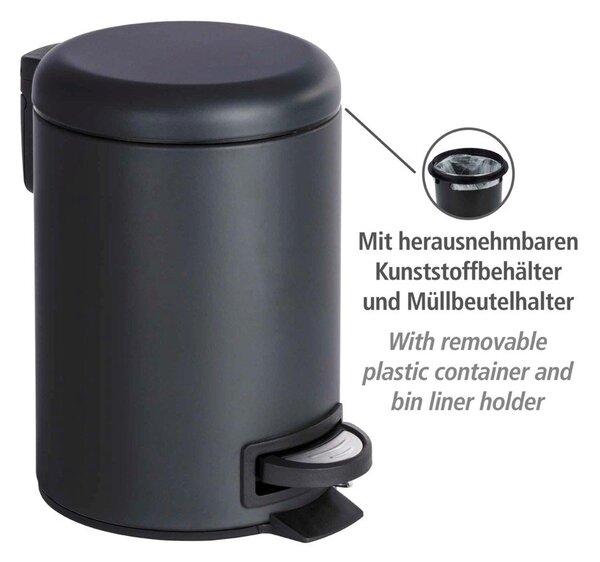 Coș deșeuri Wenko Leman, 3L, negru