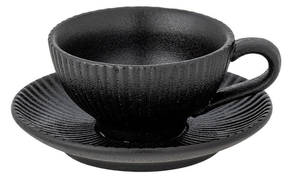 Ceașcă neagră pentru cappuccino din ceramică 200 ml Neri – Bloomingville