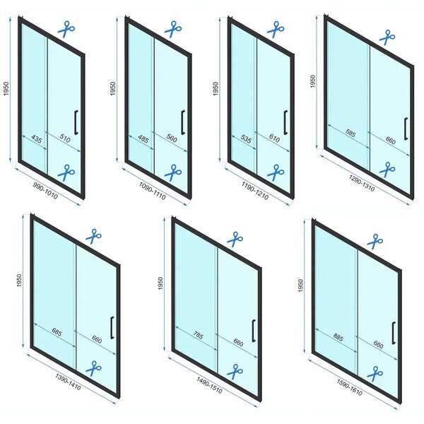 Rea Rapid Slide, cabină de duș cu ușă glisantă 100(uşă) x 100(perete), sticlă transparentă de 6 mm, profil auriu mat, KPL-K5645