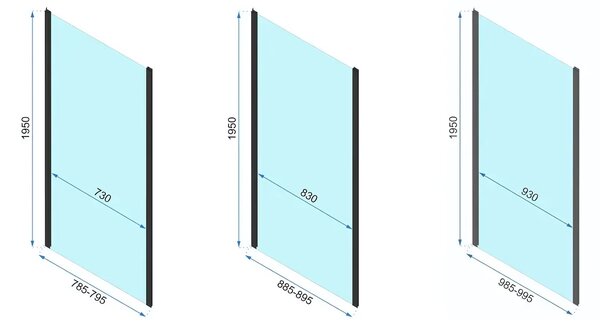 Rea Rapid Slide, cabină de duș cu ușă glisantă 100(uşă) x 100(perete), sticlă transparentă de 6 mm, profil auriu mat, KPL-K5645