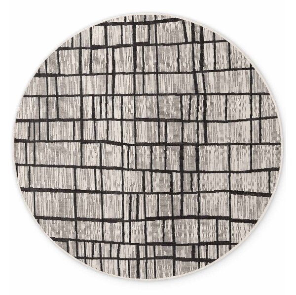 Covor pentru exterior și interior negru/crem rotund ø 160 cm Haringey Crouch – Ted Baker