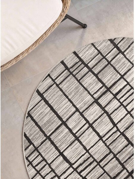 Covor pentru exterior și interior negru/crem rotund ø 160 cm Haringey Crouch – Ted Baker