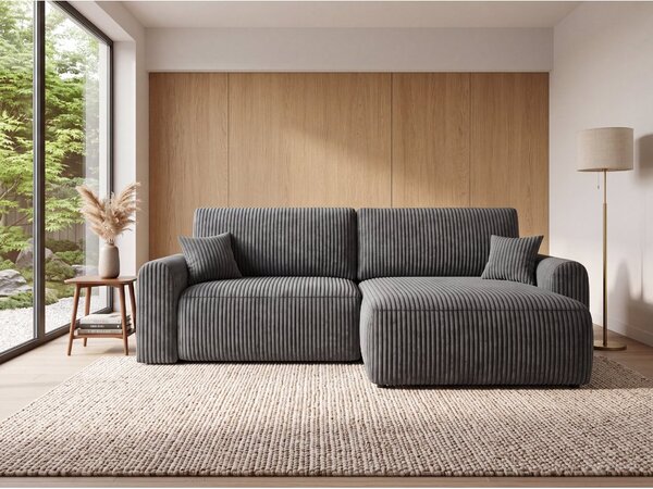 Coltar extensibil reversibil NORDEN TILIA 250x140 cm, albastru-gri