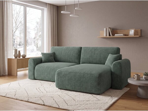 Setar extensibil coltar reversibil NORDEN TILIA 250x140 cm, verde