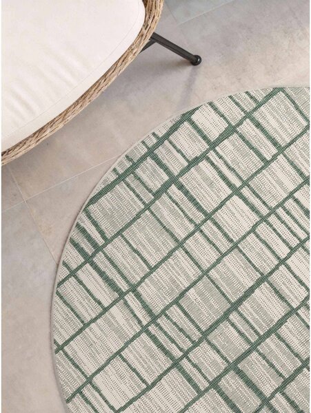 Covor pentru exterior și interior verde/crem rotund ø 200 cm Haringey Crouch – Ted Baker