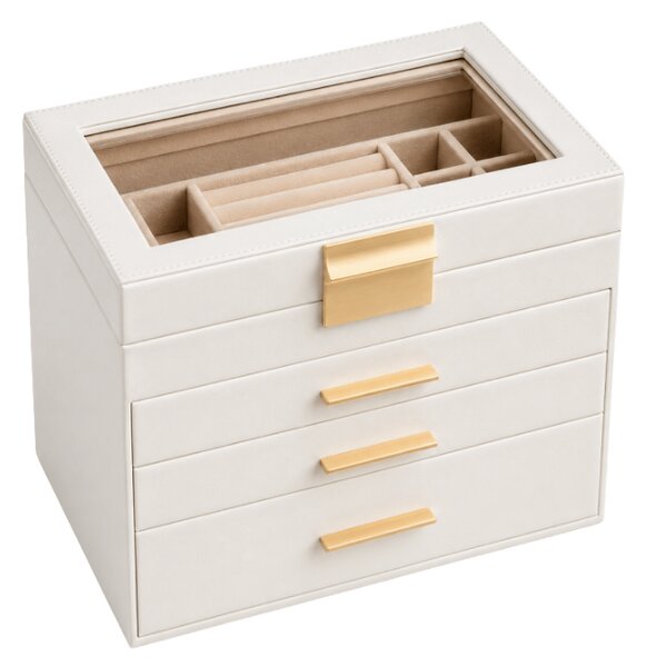 Cutie de bijuterii ELEGANT CASE 25,1x21,5x15,3 cm din piele ecologica, bej