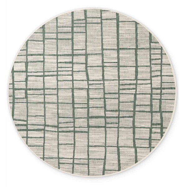 Covor pentru exterior și interior verde/crem rotund ø 200 cm Haringey Crouch – Ted Baker