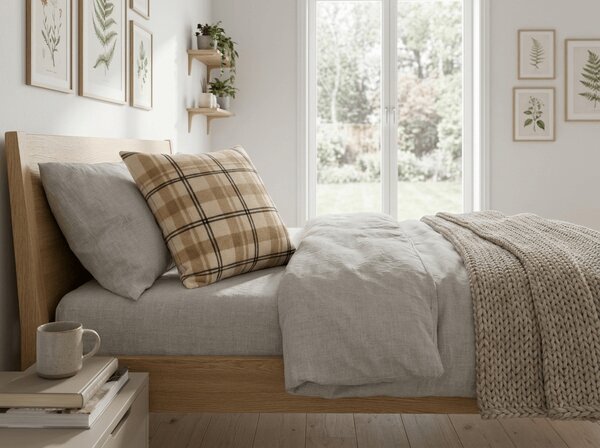 Husa pentru pernuta cocolino PLAID 45x45 cm, crem