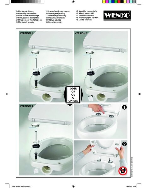 Capac WC 36,5 x 45 cm Easy-Close (cu închidere automată) Sereno – Wenko