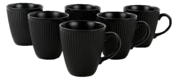 Căni negre 6 buc. din ceramică 0.3 l – Hermia