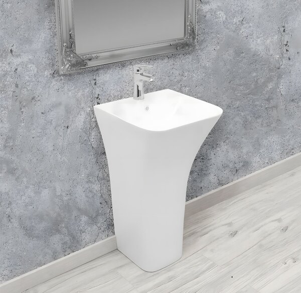 Lavoar de podea freestanding Rea Ada Slim Alb