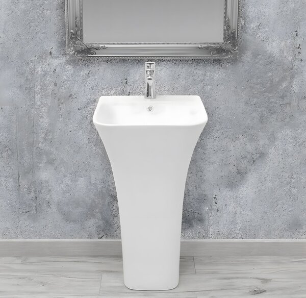 Lavoar de podea freestanding Rea Ada Slim Alb