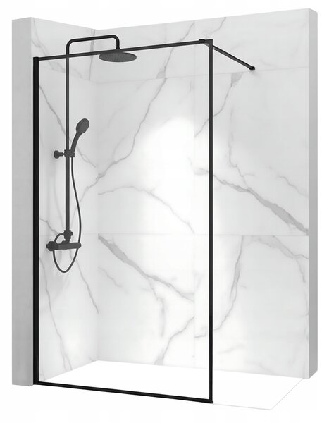 Rea - Paravan de duș Bler 70x195cm, sticlă 8mm, sticlă transparentă / profil negru, REA-K7636