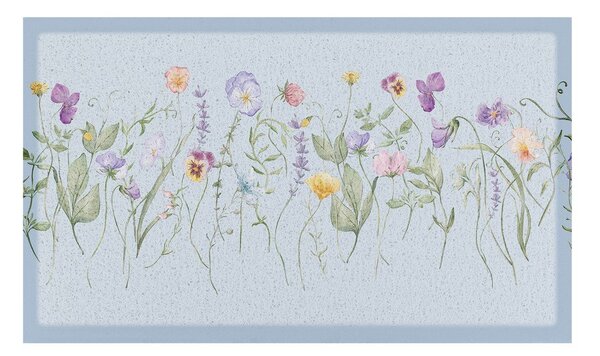 Covoraș de intrare din PVC 40x70 cm Blue Wild Flowers – Artsy Doormats