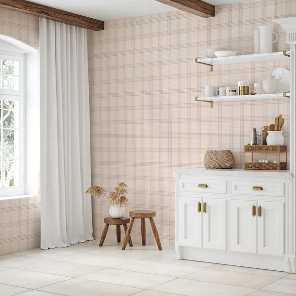 Tapet Carouri de culoare bej deschis cu dungi roz, Tapet abstract, a01251v1 : Uwalls.ro