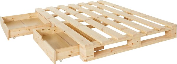 Pat Alasco natur cu sertare 140/200 cm