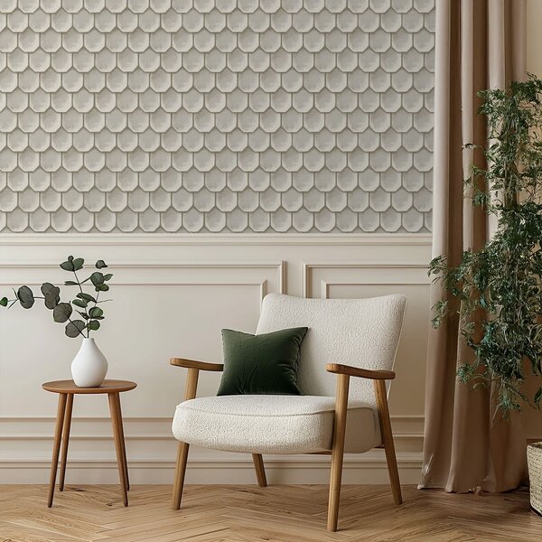 Tapet Model luminos cu rânduri de plăci octogonale, Tapet unic, a01260 : Uwalls.ro