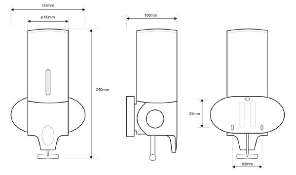Sapho Sapho, dozator de sapun 350 ml, mat otel inoxidabil, 122x240x110 mm, XP101