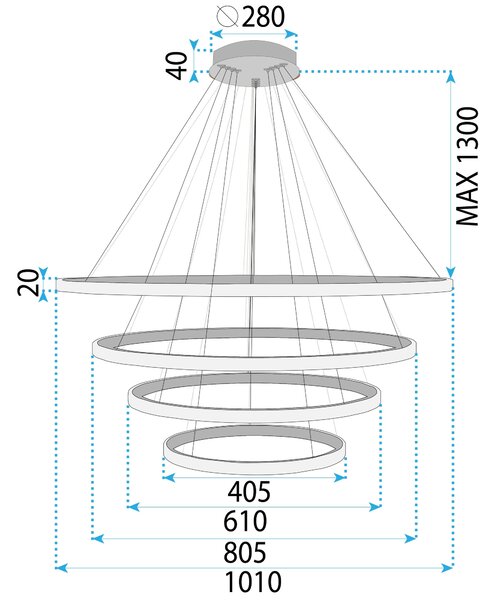 Lampă suspendată LHJ009-CP4 GOLD