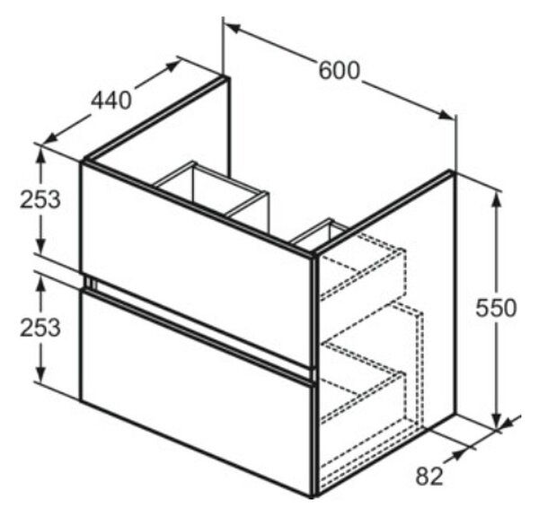 Ideal Standard Eurovit+ dulap 60x44x55 cm sub chiuveta pe perete alb R0259WG