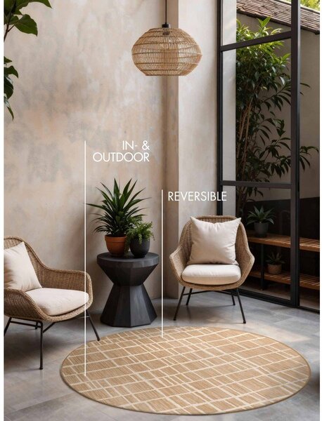 Covor pentru exterior și interior crem/în culoare naturală rotund ø 160 cm Haringey Crouch – Ted Baker