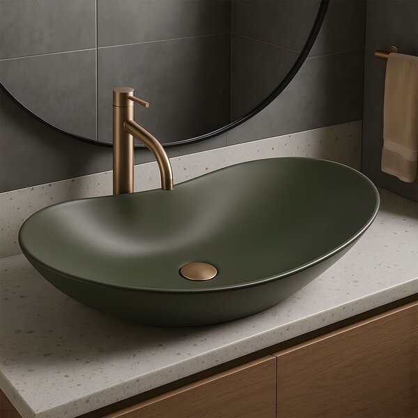 Lavoar pentru blat Rea Royal Olive Matt