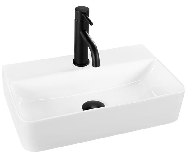 Rea Naomi lavoar 45.5x28.5 cm semicircular clasică-de blat alb luciu REA-U0630